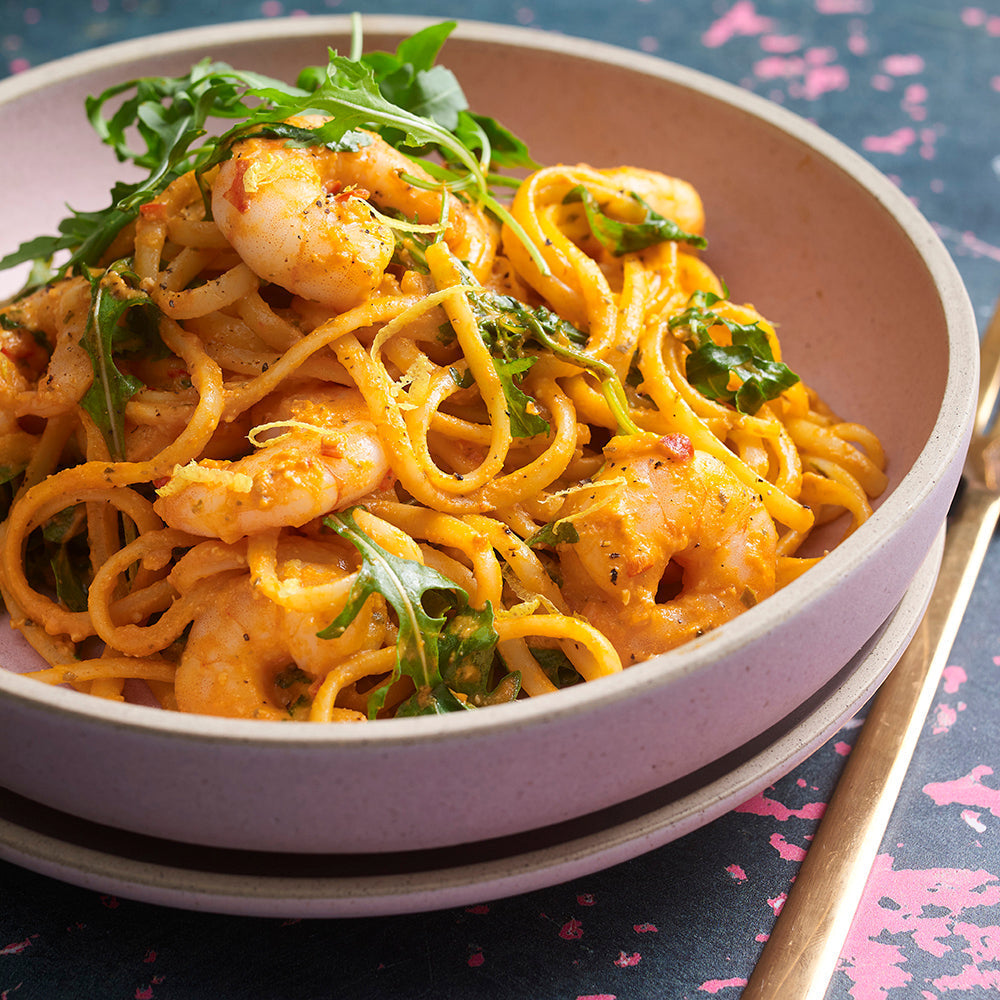 Creamy Tomato & Ricotta Pesto Prawn Linguine – Sacla'