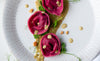 Beetroot Tortellini with Basil Pesto
