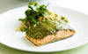 Coriander Salmon with Pea Risotto