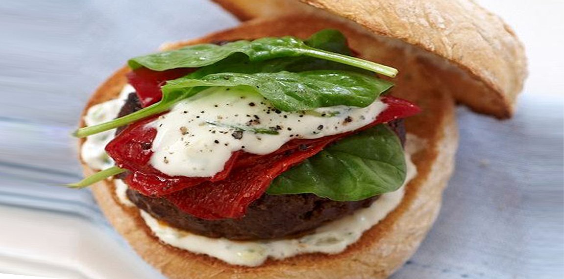 Italian Pesto Burger with Roasted Peppers