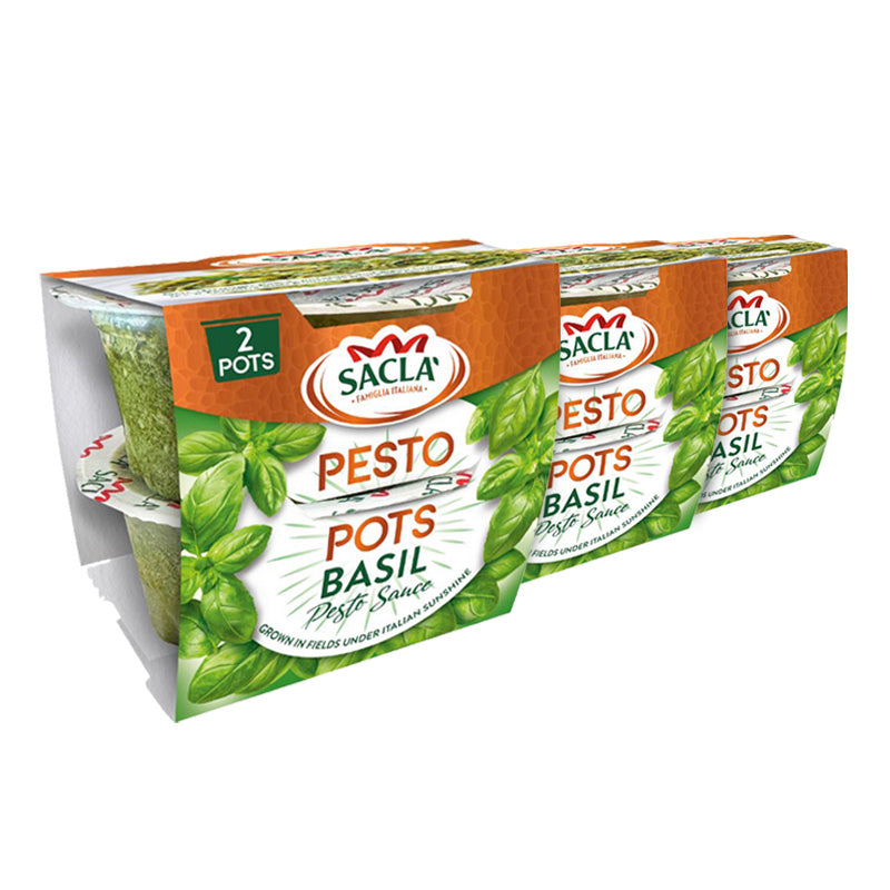 Sacla' Classic Basil Pesto Pots 2 x 45g