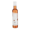 Back of an Olio di Puglia cold pressed olive oil bottle