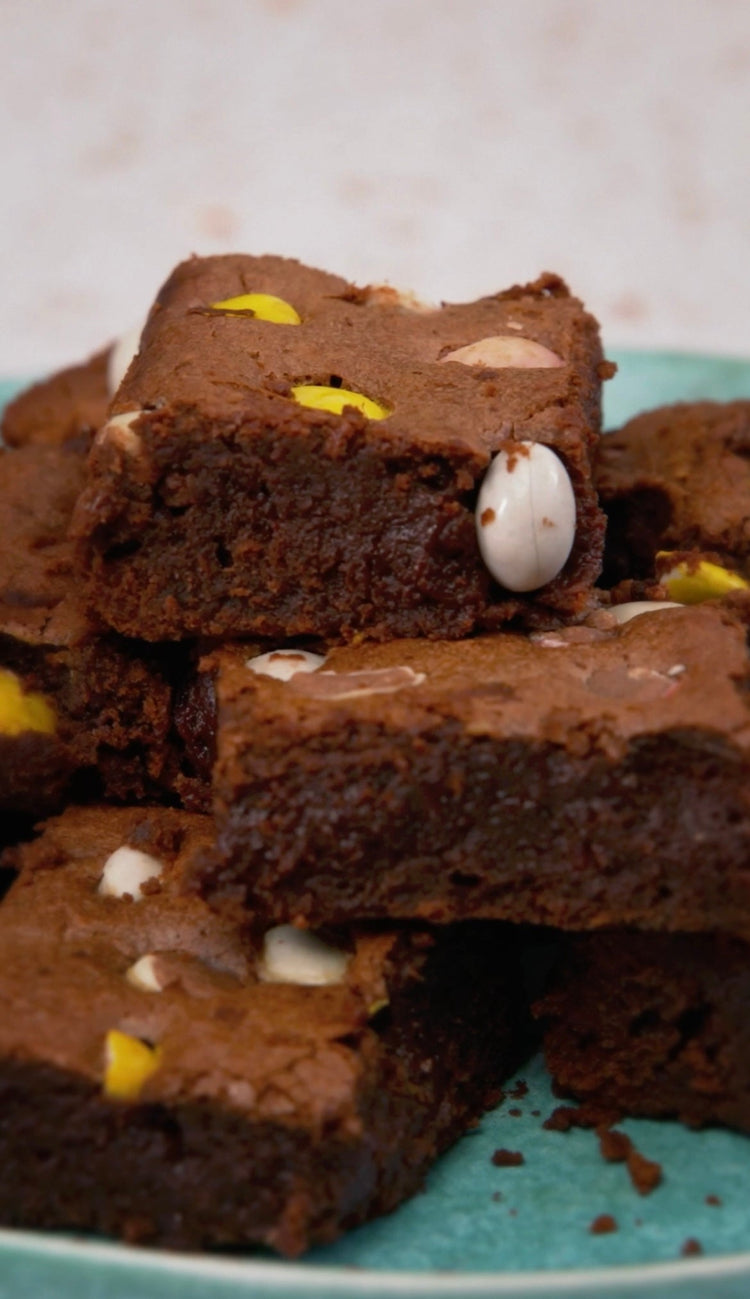 Fiery Chilli Pesto Mini Egg Brownies