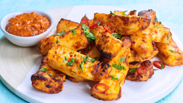 Air Fryer Fiery Chilli Pesto Halloumi Fries