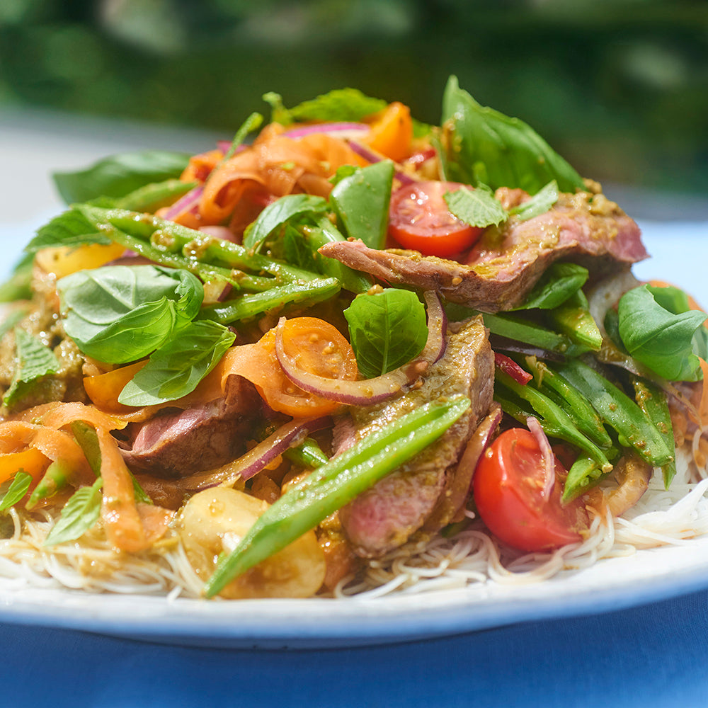 Pesto Beef Hot & Sour Asian Salad