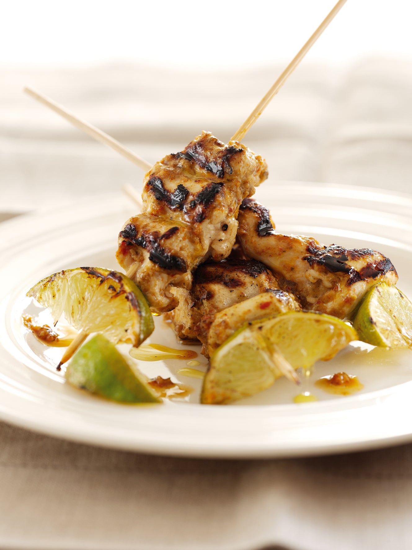 Char-Grilled Aubergine Pesto Chicken Skewers