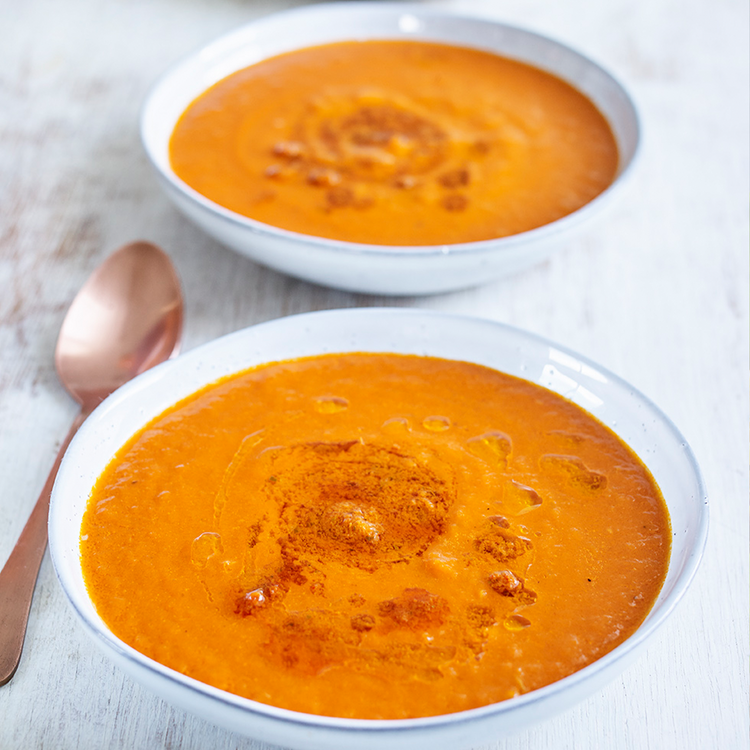 Roasted Red Pepper & 'Nduja Pesto Soup