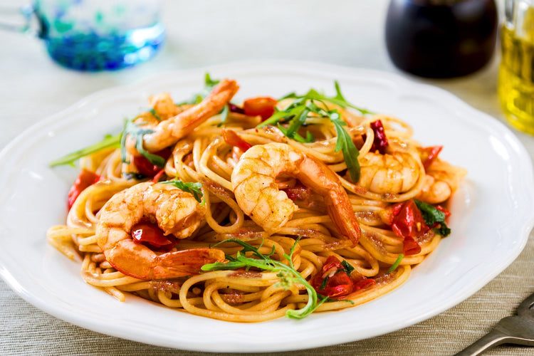 'Nduja Pesto King Prawn Spaghetti