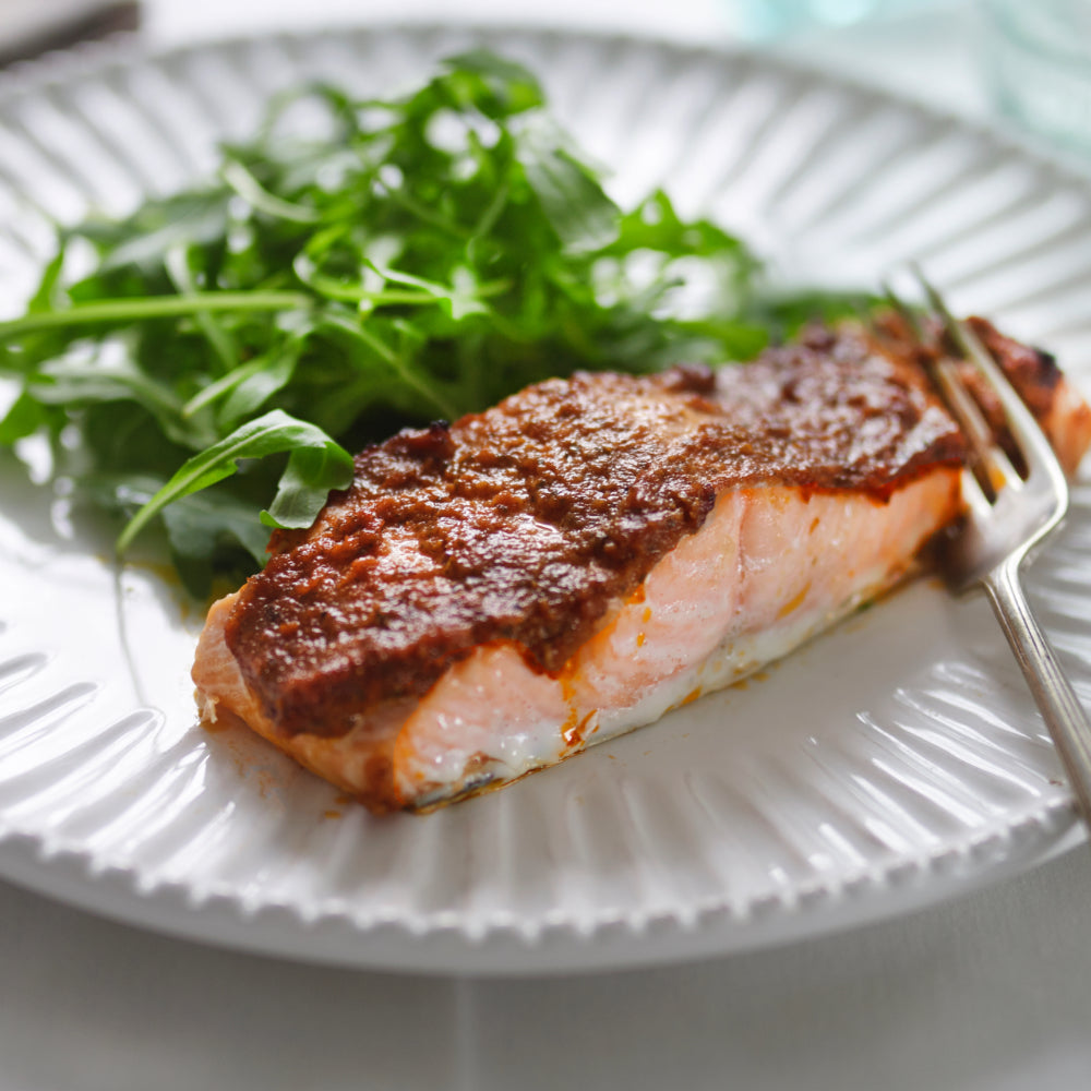 Salmon with Sun-dried Tomato Pesto