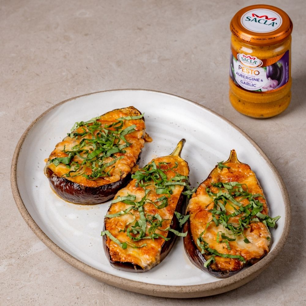 Aubergine Pesto Parmigiana Sacla' Recipe