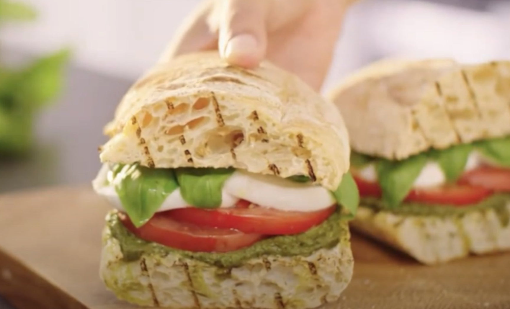 Basil Pesto Caprese Sandwich