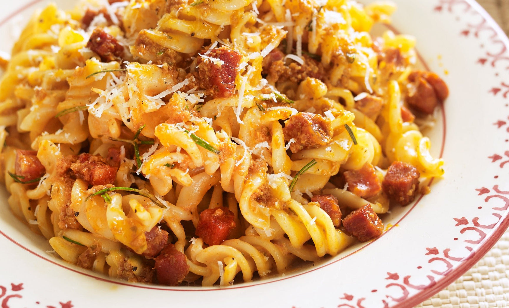 Chorizo, Rosemary & Tomato Pesto Fusilli