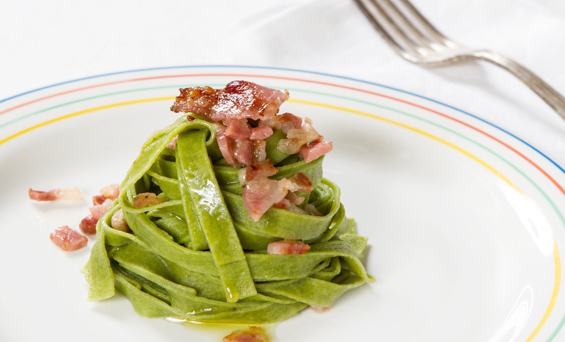 Creamy Bacon & Spinach Tagliatelle