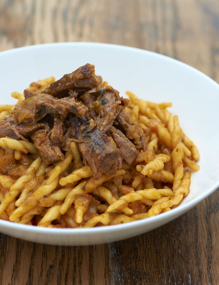 Italian Lamb Ragu with Trofie and Fiery Chilli Pesto