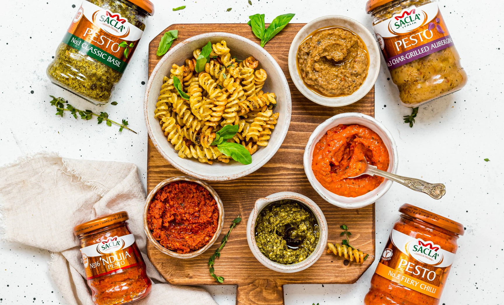 Pasta Chips & Pesto Dips
