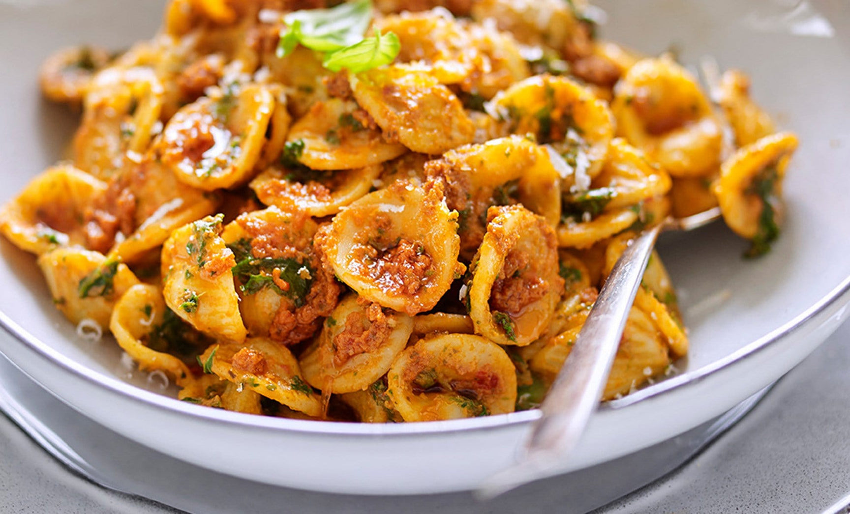 Pasta with 'Nduja Pesto & Kale