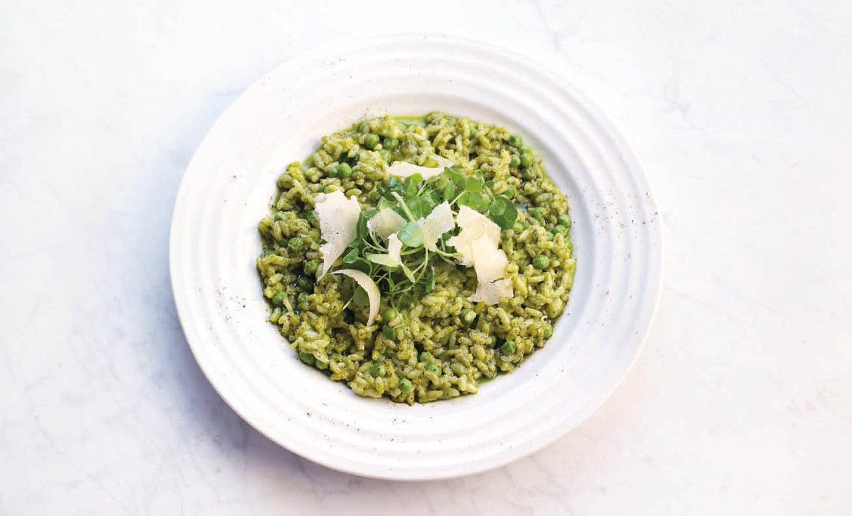 Pea, Watercress & Basil Pesto Risotto