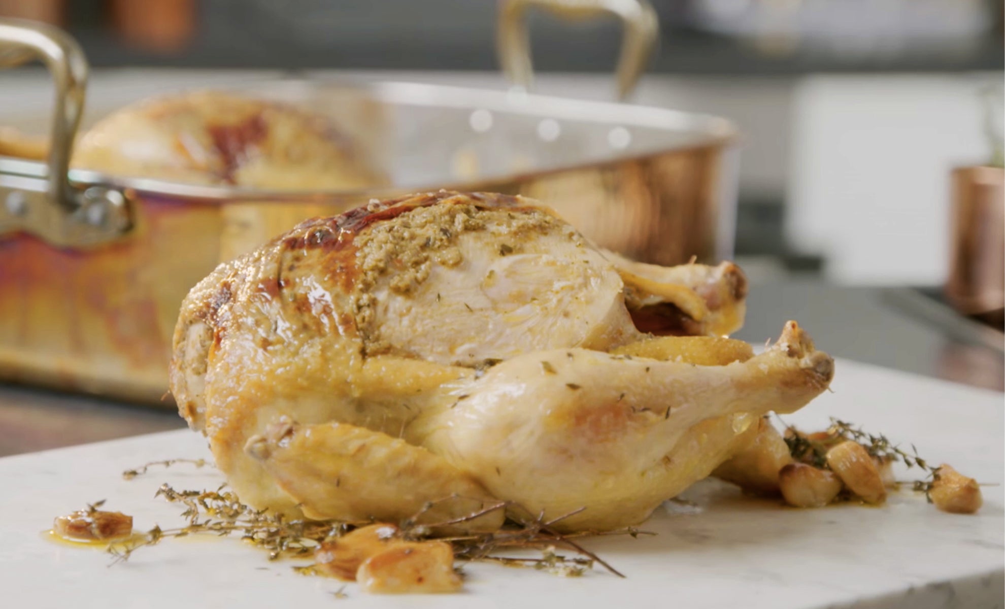 Pesto Chicken with Garlic & Lemon Thyme