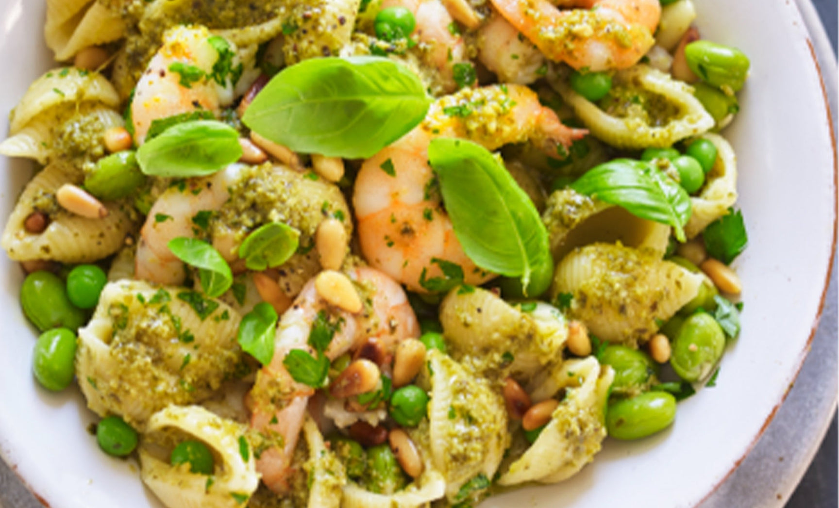 Prawn, Pea & Basil Pesto Pasta Salad