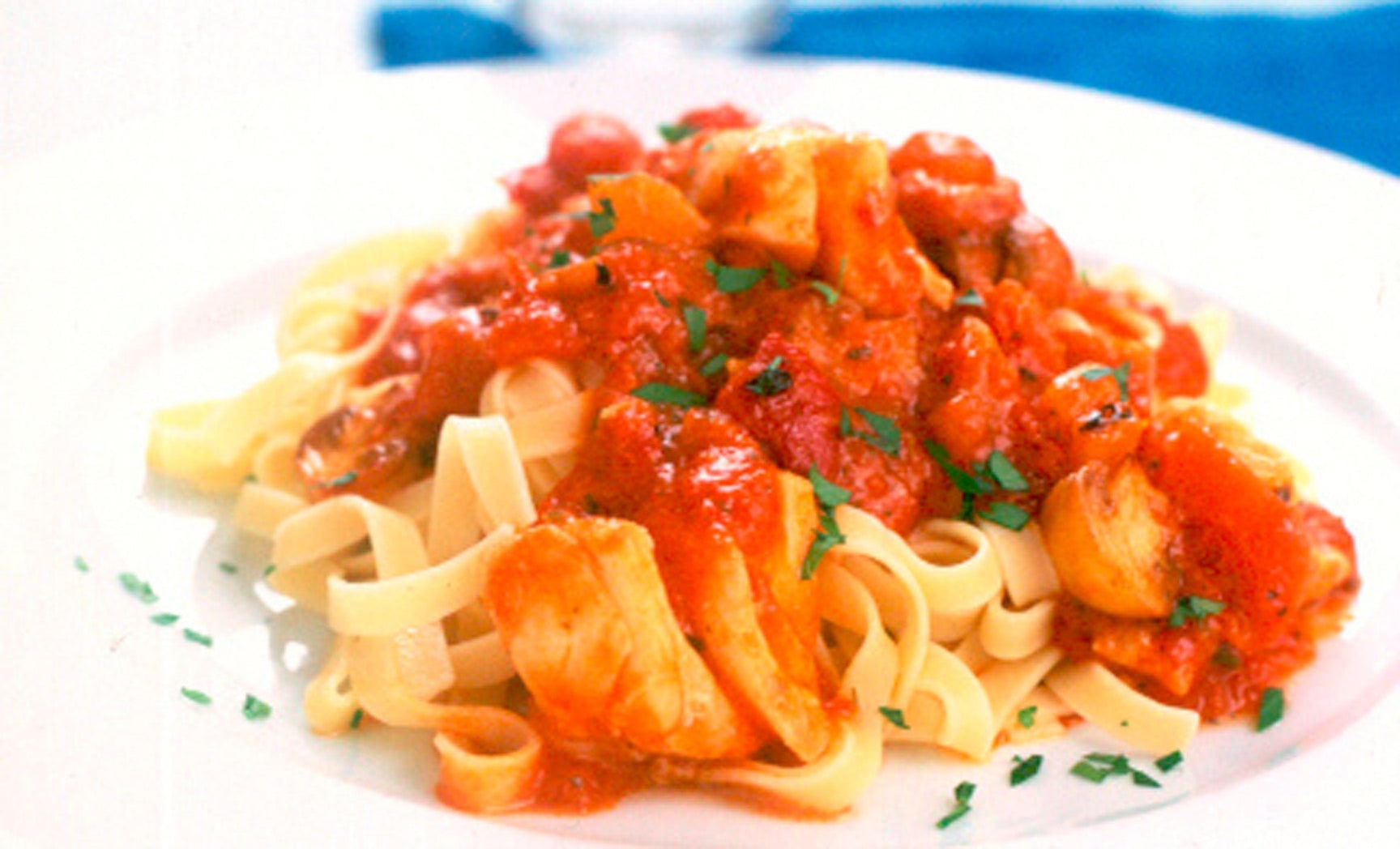 Quick & Easy Cod Tagliatelle with Mushrooms & Tomato