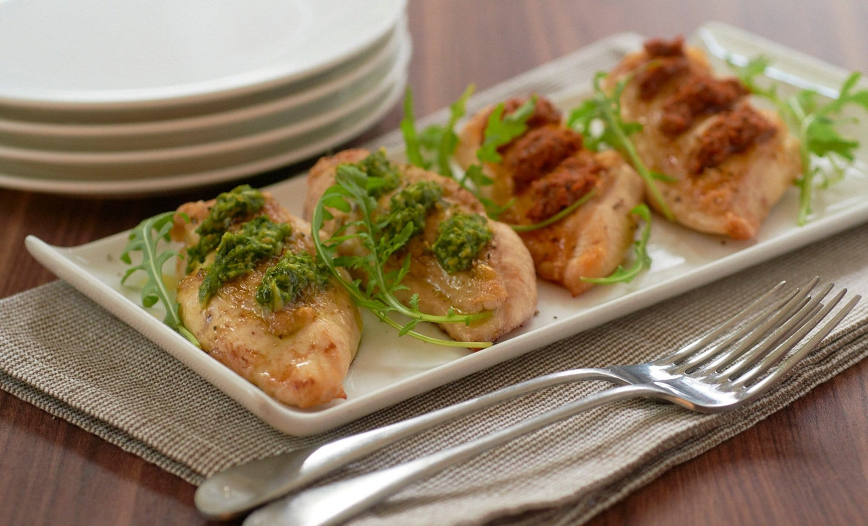 Roasted Chicken Breasts & Basil Pesto