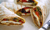 Roasted Vegetable & Halloumi Wrap with Aubergine Pesto