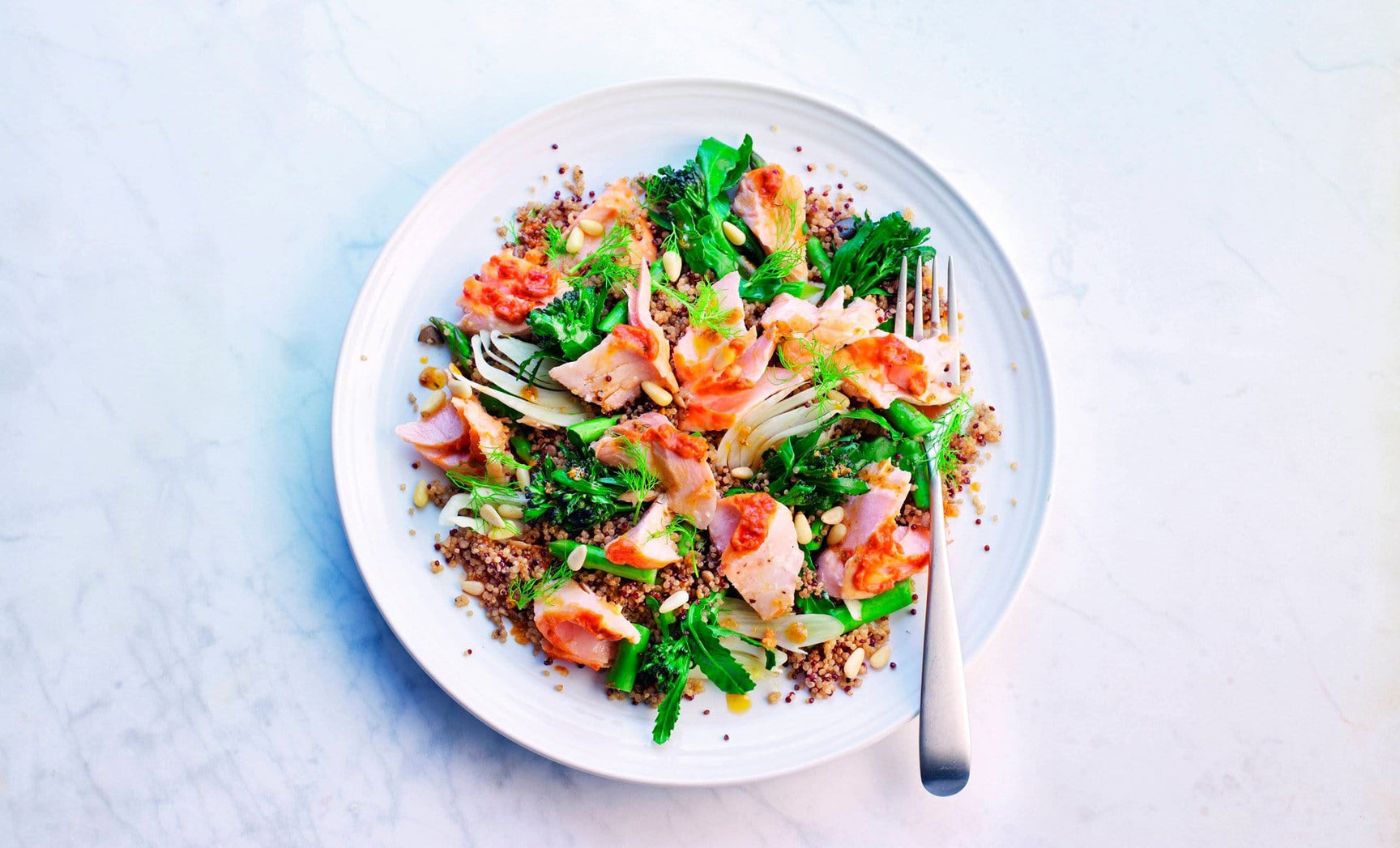 Salmon, Fennel & Chilli Pesto Quinoa Salad
