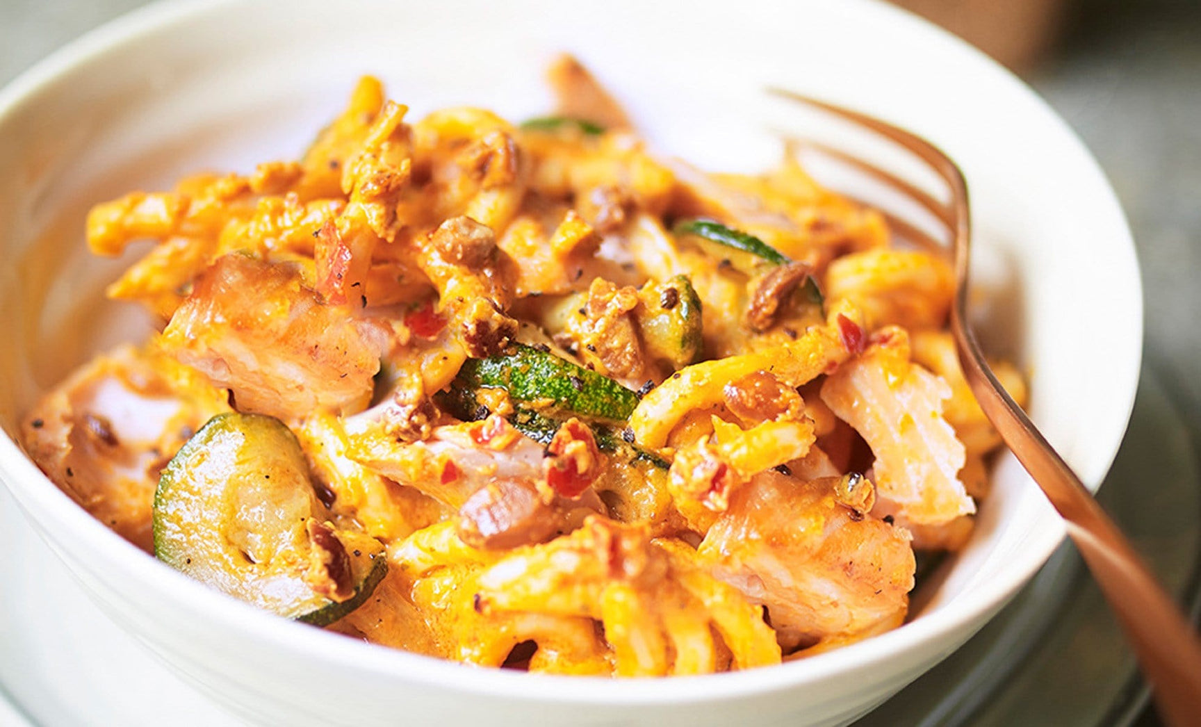 Salmon & Peanut Butter Noodles with Fiery Chilli Pesto
