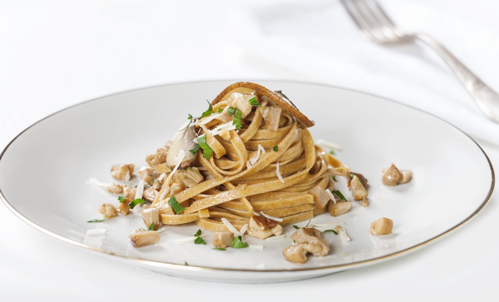 Spelt Tagliatelle with Mushrooms