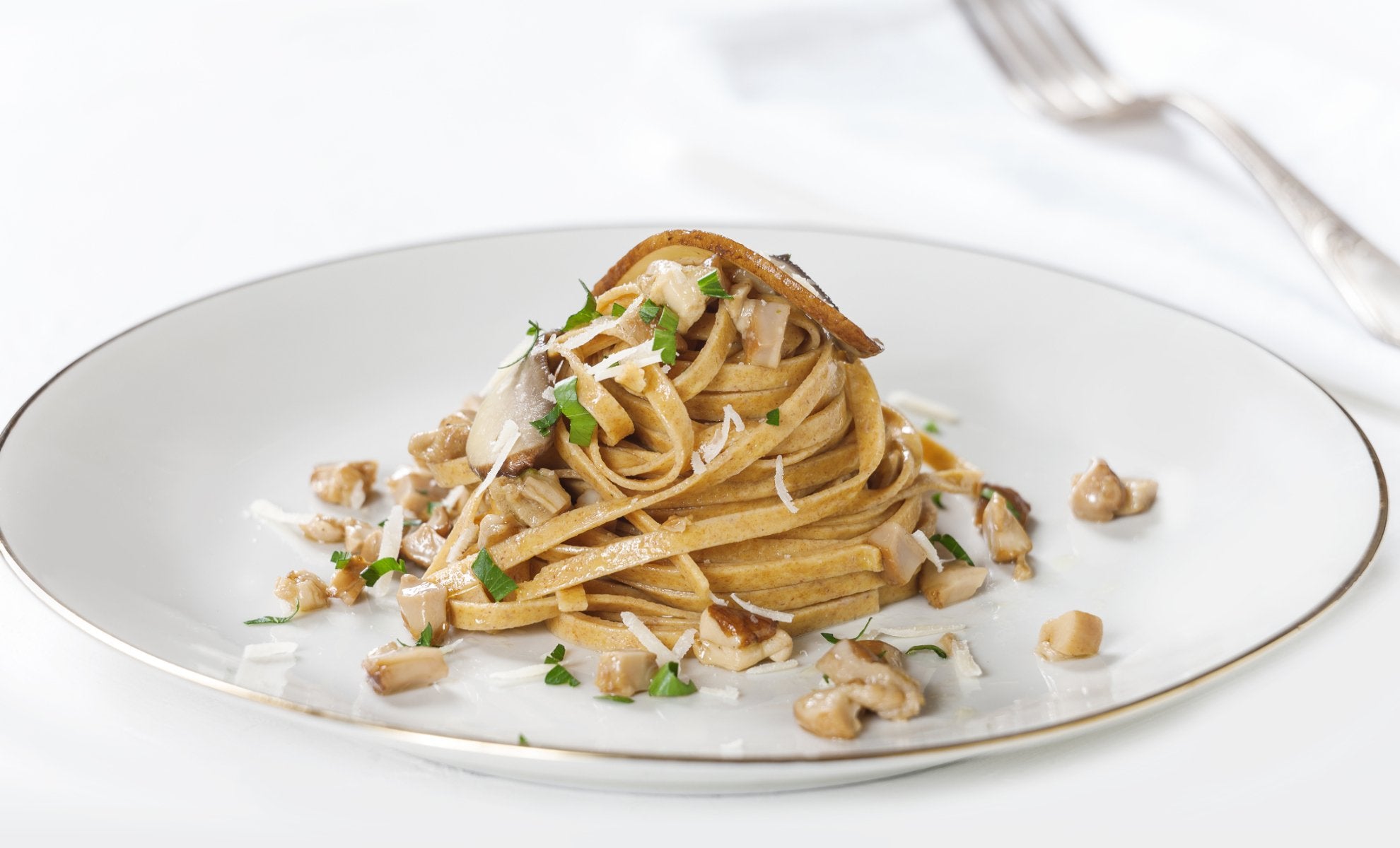 Tagliatelle with Truffle Pesto & Mushrooms