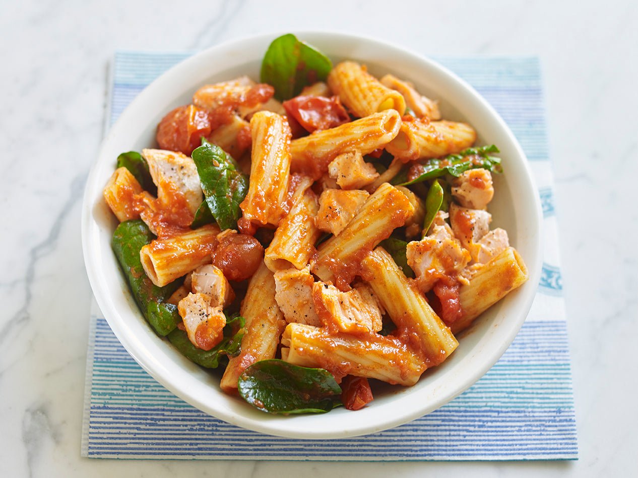 Spicy Arrabbiata Pasta with Salmon & Spinach