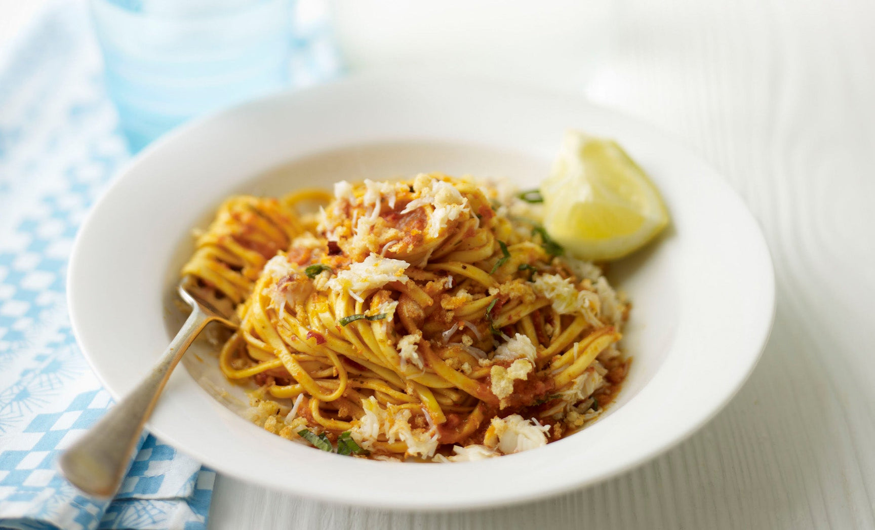 Tagliarini with Fresh Crab & Chilli Pesto