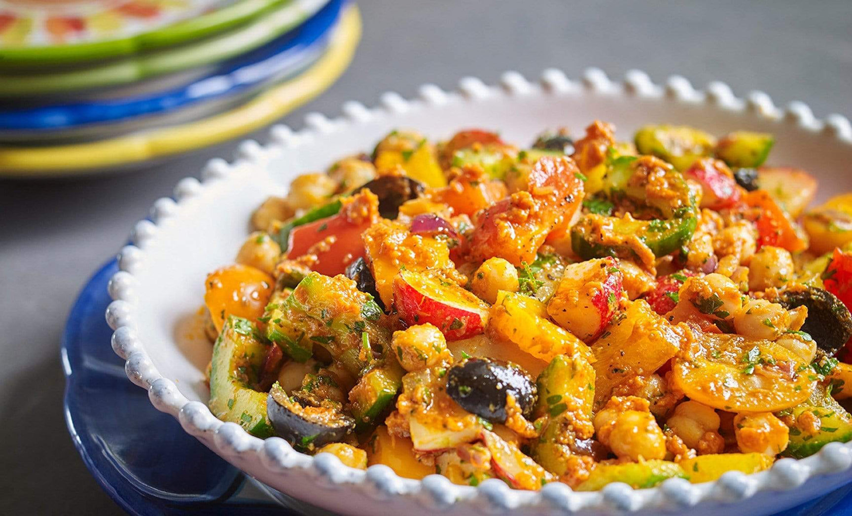Vegan Tomato Pesto Chickpea Salad