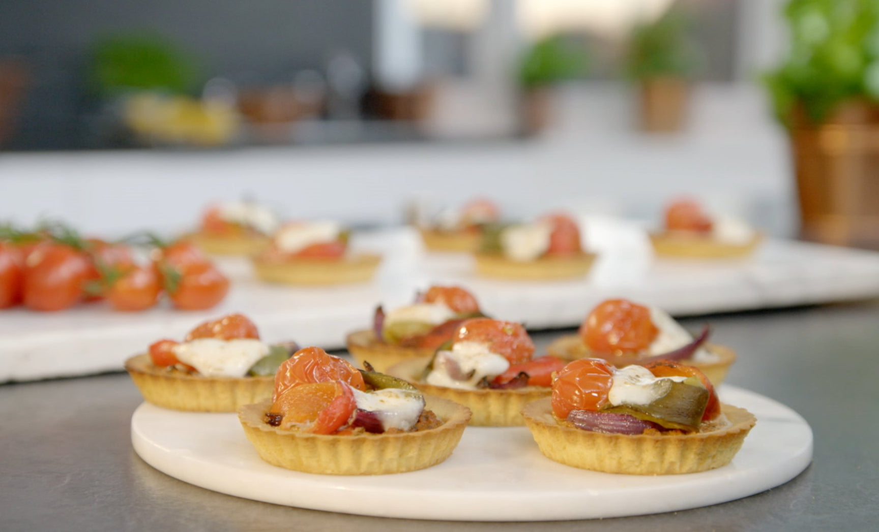 Vegetable & Sun-Dried Tomato Pesto Tarts
