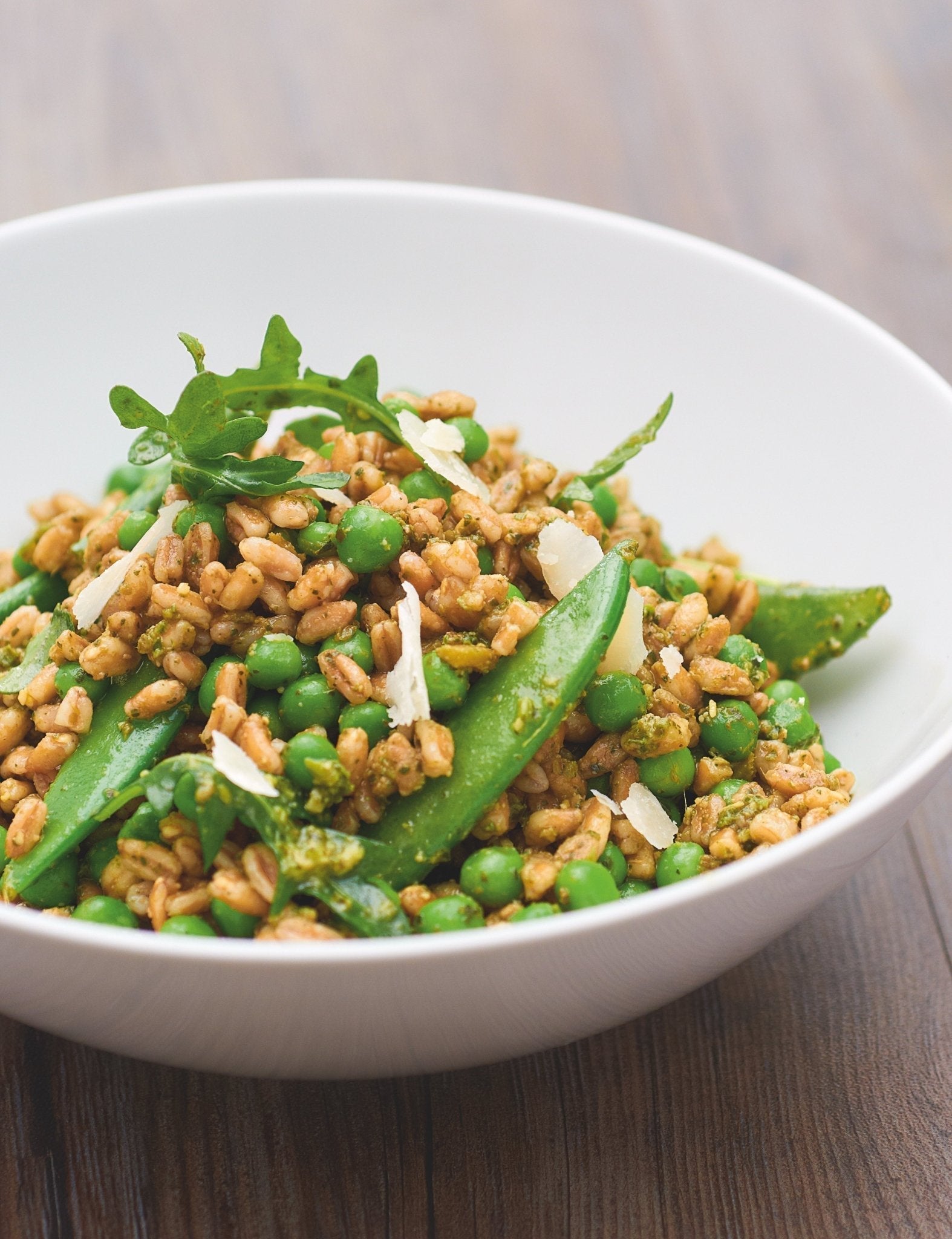 Zesty Pea, Farro & Basil Pesto Salad