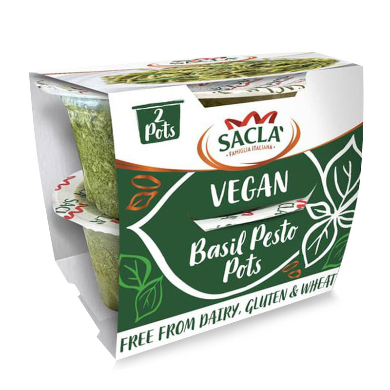 Sacla' Vegan Basil Pesto Pots 2 x 45g