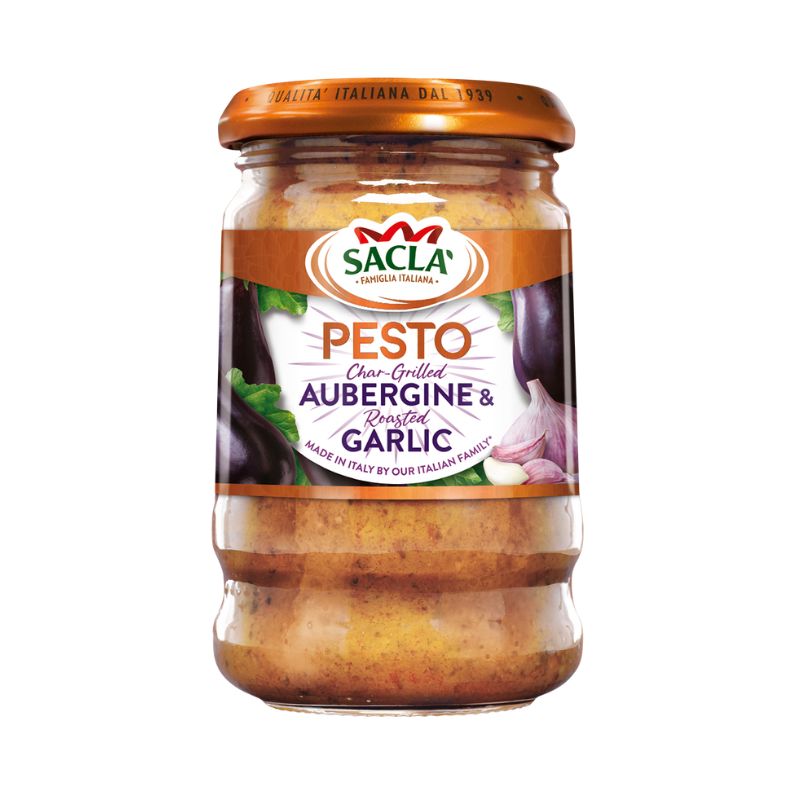 Sacla' Char-Grilled Aubergine & Roasted Garlic Pesto 190g