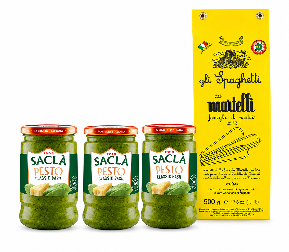 Classic Basil Pesto Dinner Bundle Martelli Spaghetti