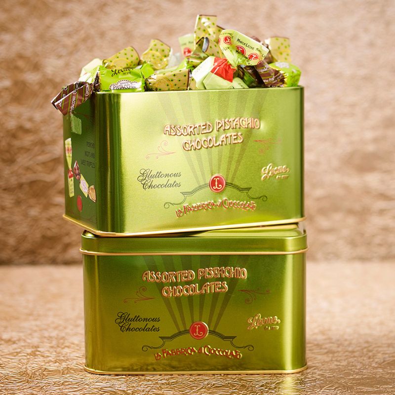 Assorted Pistachio Chocolates in Tin 150g by Leone