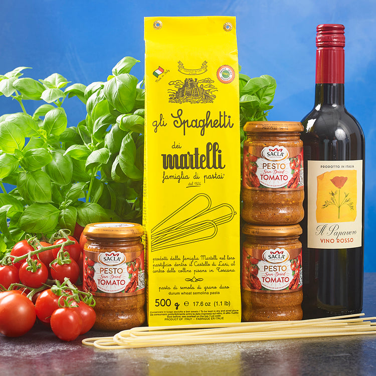 Sun-Dried Tomato Pesto Dinner with Red Wine Bundle