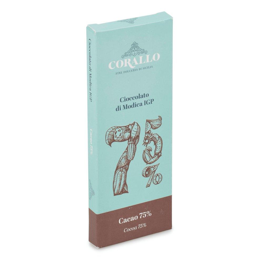 75% Dark Chocolate Bar 50g by Dolceria Corallo