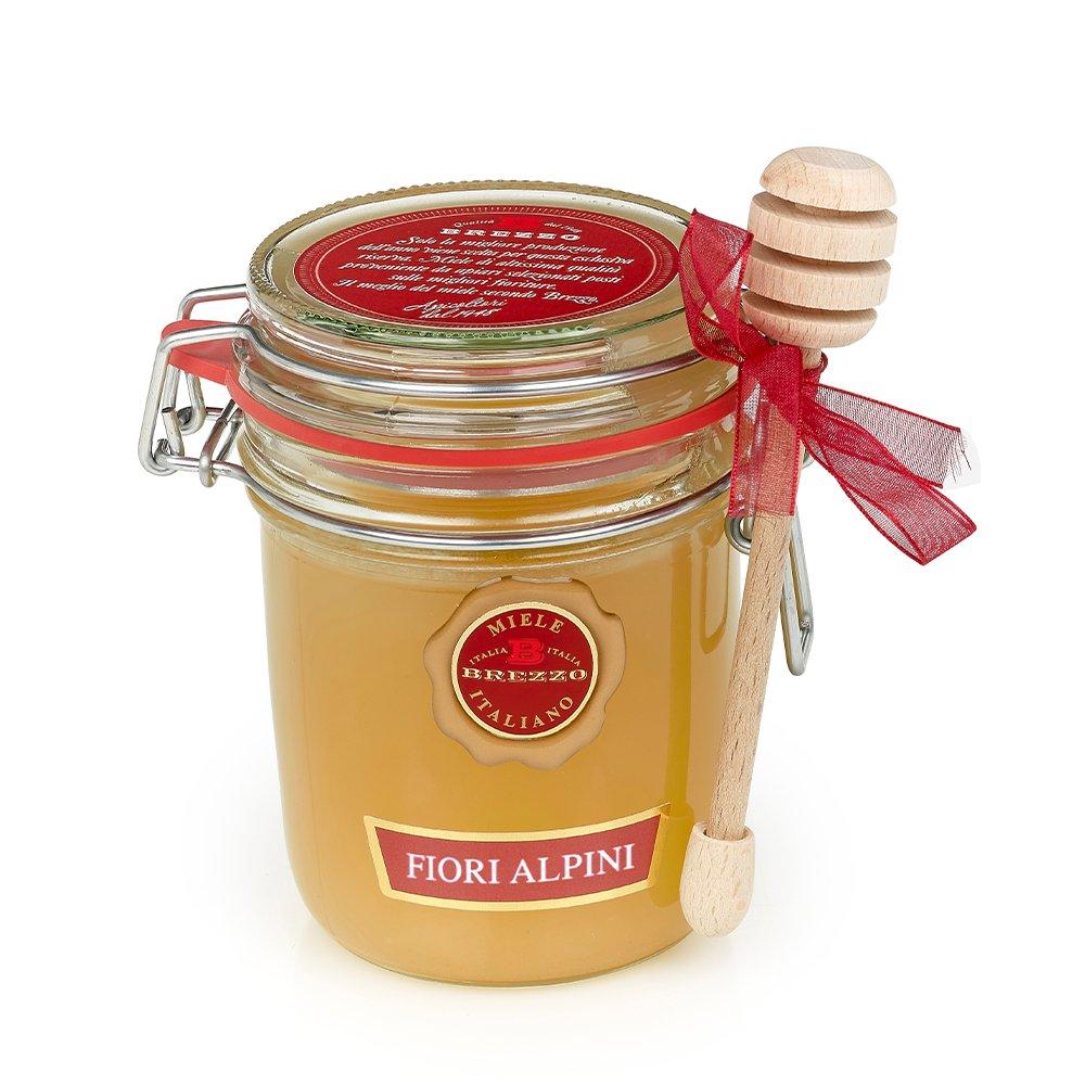 Alpine Flowers Honey with Dipper 400g by Brezzo - Sacla'