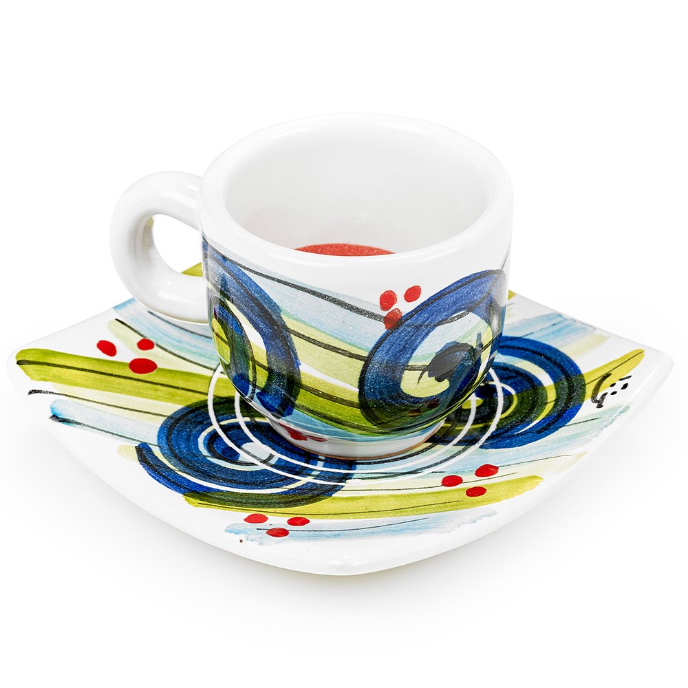 Blue Espresso Cup & Saucer by Sol'Art