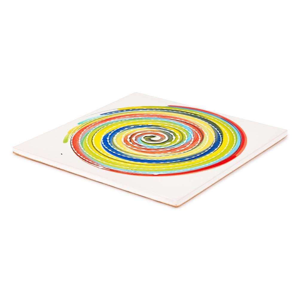 Ceramic Tile 20cm by Sol'Art with Coloured Spiral