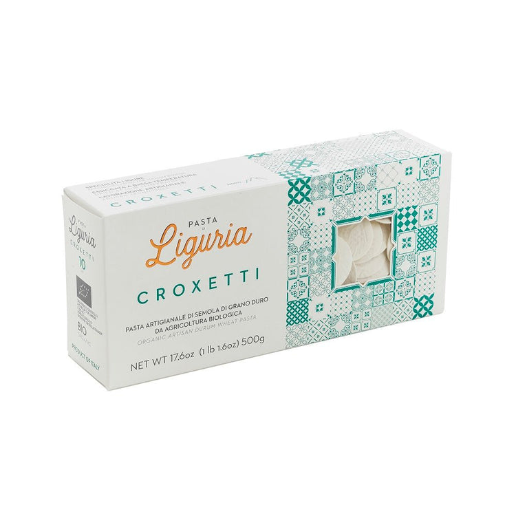 Front of Croxetti pasta box