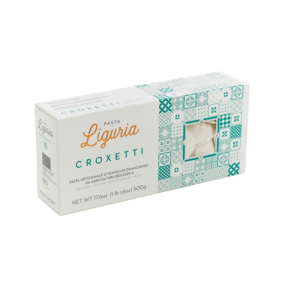 Front of Croxetti pasta box