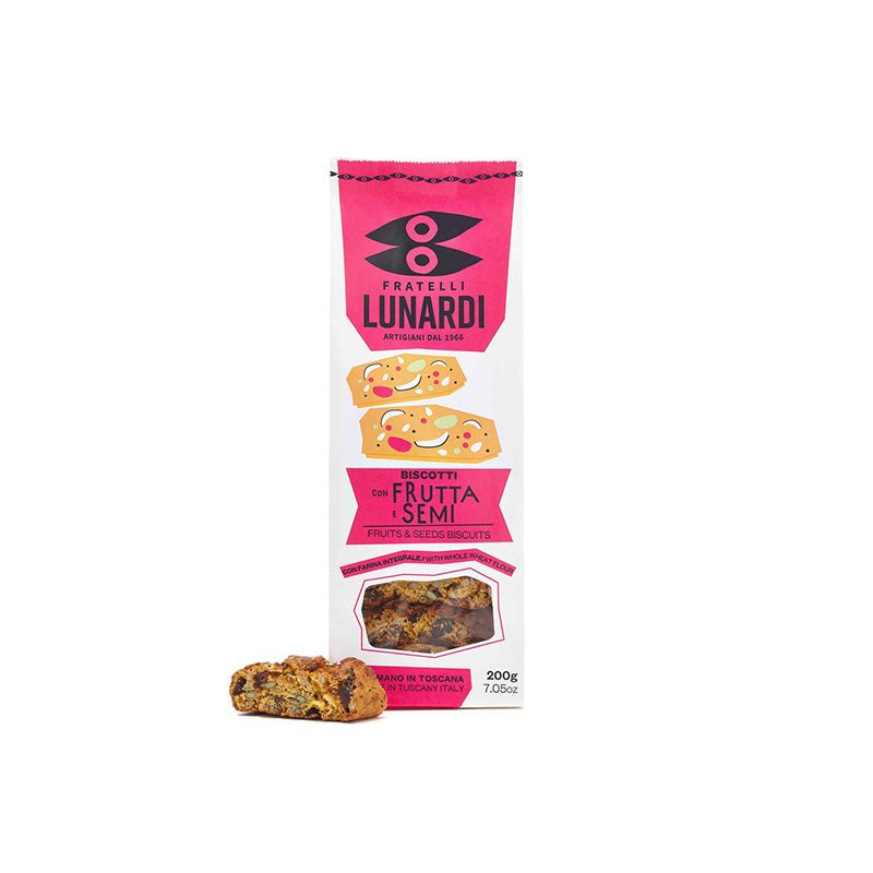 Crumbly Cantuccini Biscuits with Fruits and Seeds 200g by Lunardi