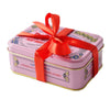 Beautiful D.Barbero Italian vintage style keepsake tin. wrapped in a big red satin gift bow.