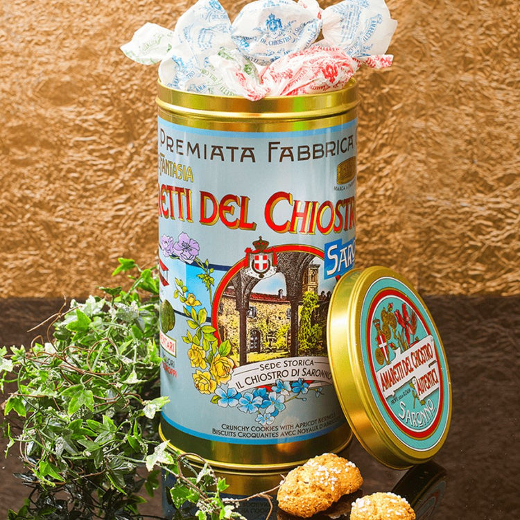 Crunchy Amaretti Retro Tin 210g by Lazzaroni Chiostro di Saronno