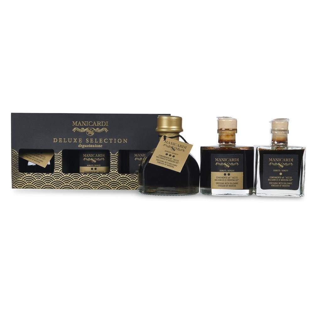 Deluxe Selection of Balsamic Vinegar of Modena Dressings 3 x 100ml by Manicardi